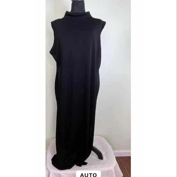Missook Black Turtleneck Sleeveless Maxi Dress Goth Couture Whimsy  Great Builda - Picture 1 of 9